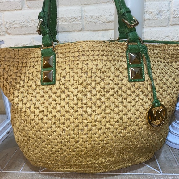 NEW Michael Kors Santorini Straw Beach Bag - Picture 7 of 8